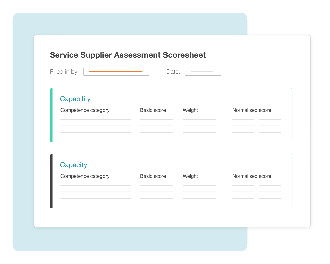 Service Supplier Assessment Scoresheet