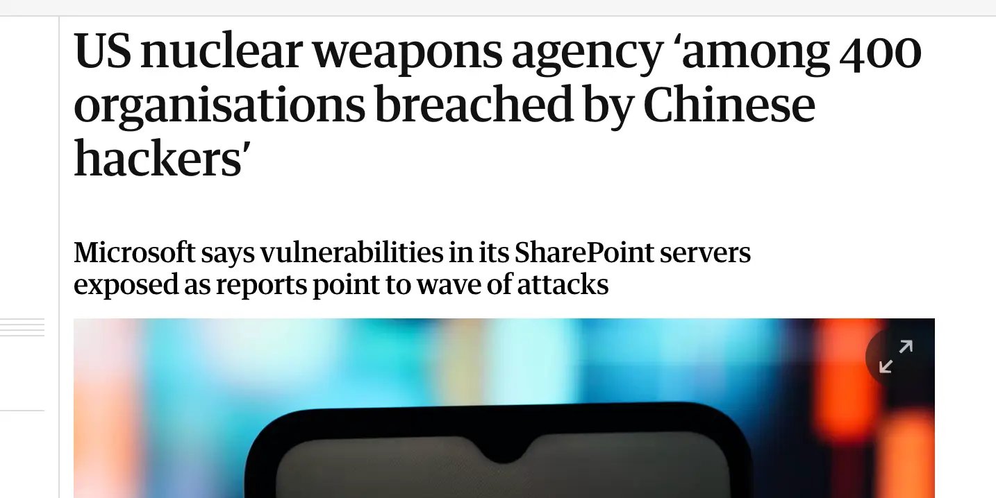 image of BBC news about SharePoint security breaches