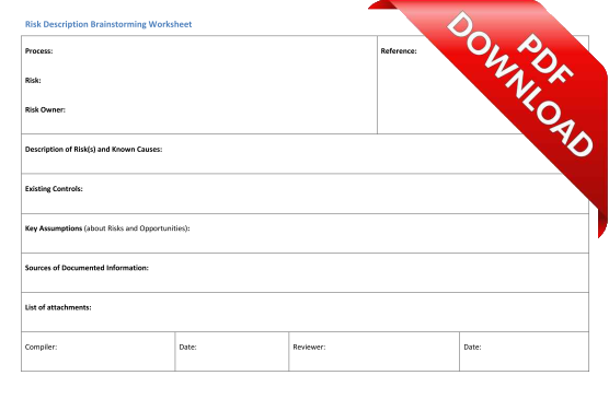 Risk Description Brainstorm Sheet
